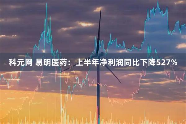 科元网 易明医药：上半年净利润同比下降527%