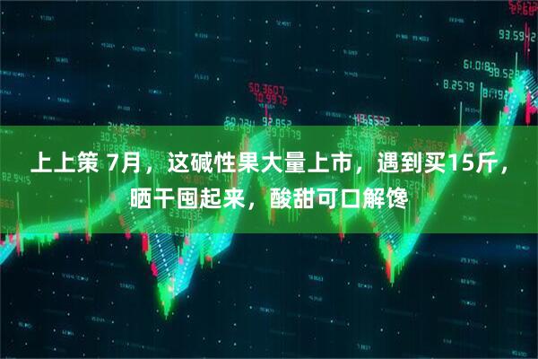 上上策 7月，这碱性果大量上市，遇到买15斤，晒干囤起来，酸甜可口解馋