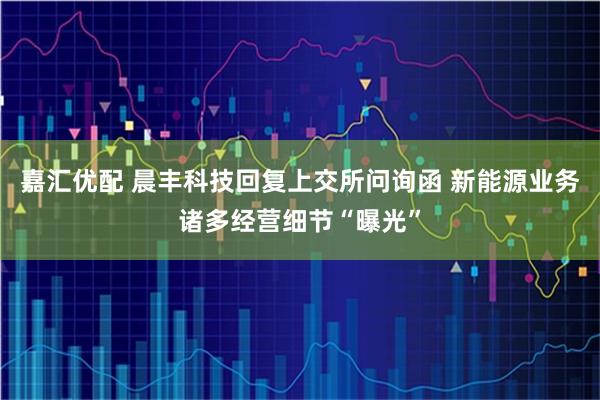 嘉汇优配 晨丰科技回复上交所问询函 新能源业务诸多经营细节“曝光”